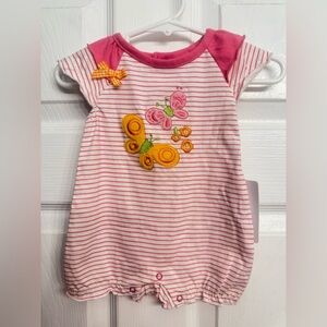 Absorba Pink and White Striped Baby Romper